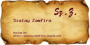 Szalay Zamfira névjegykártya